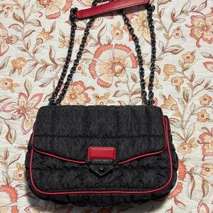 Micheal Kors Stylish Black and Red Quilted Women's Bag